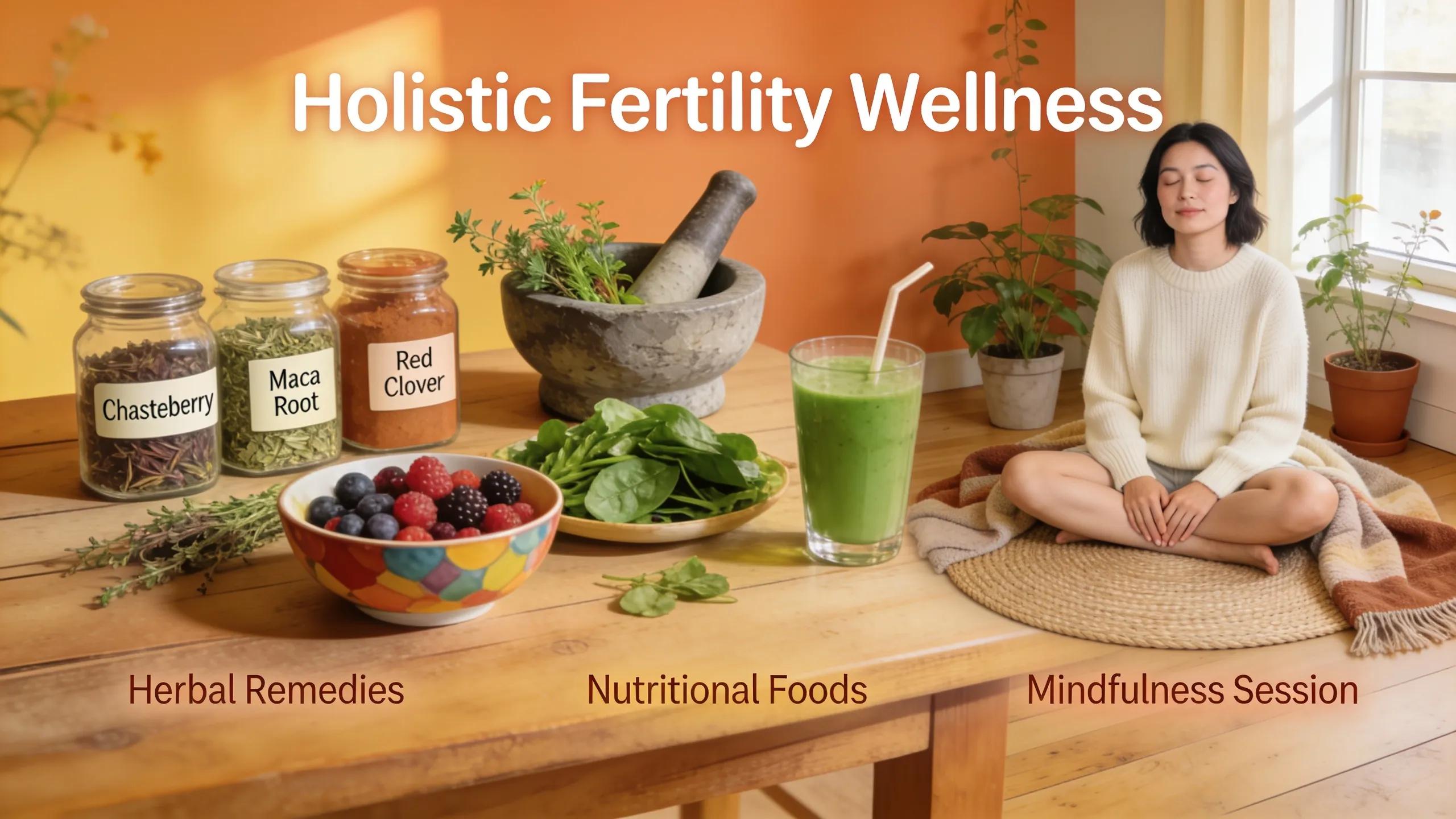 Array of natural fertility treatments complementing acupuncture at a wellness center