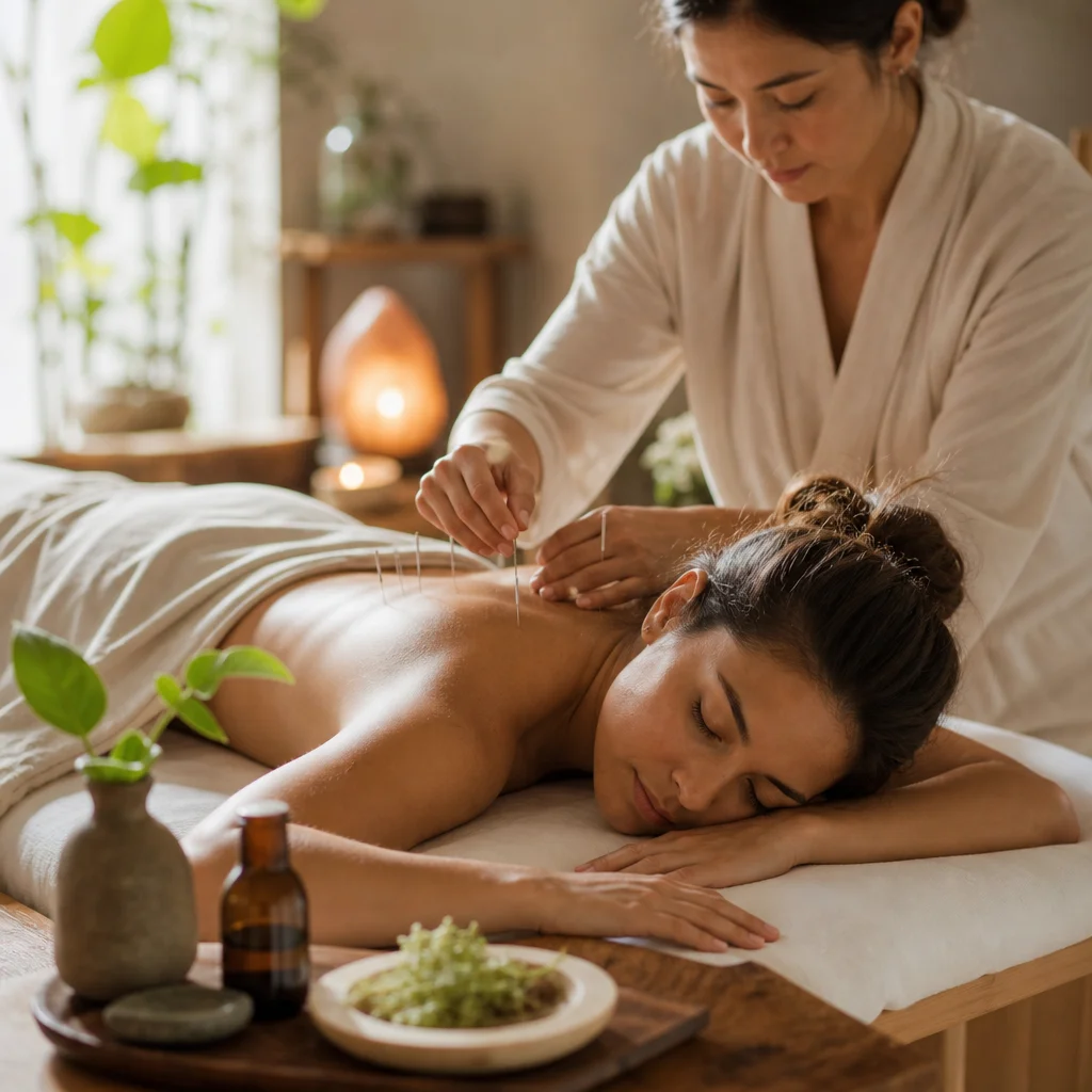 Acupuncture treatment for pain relief and systemic health, personalized care at WellFit Studio in Boston.