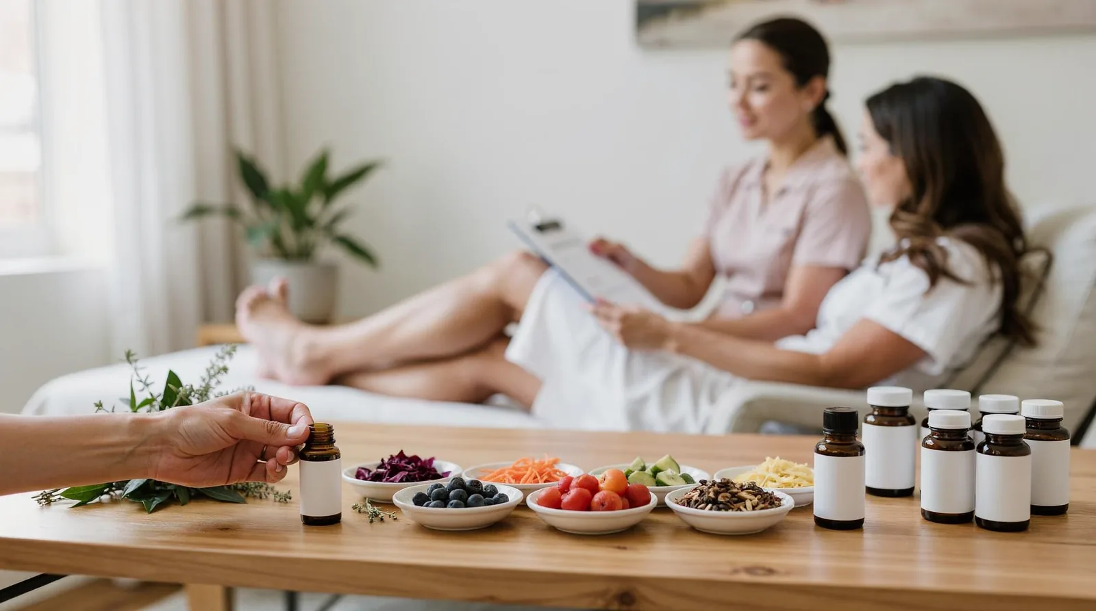A thorough clinical review of GI symptoms, diet, medications, stress, and sleep establishes the context
